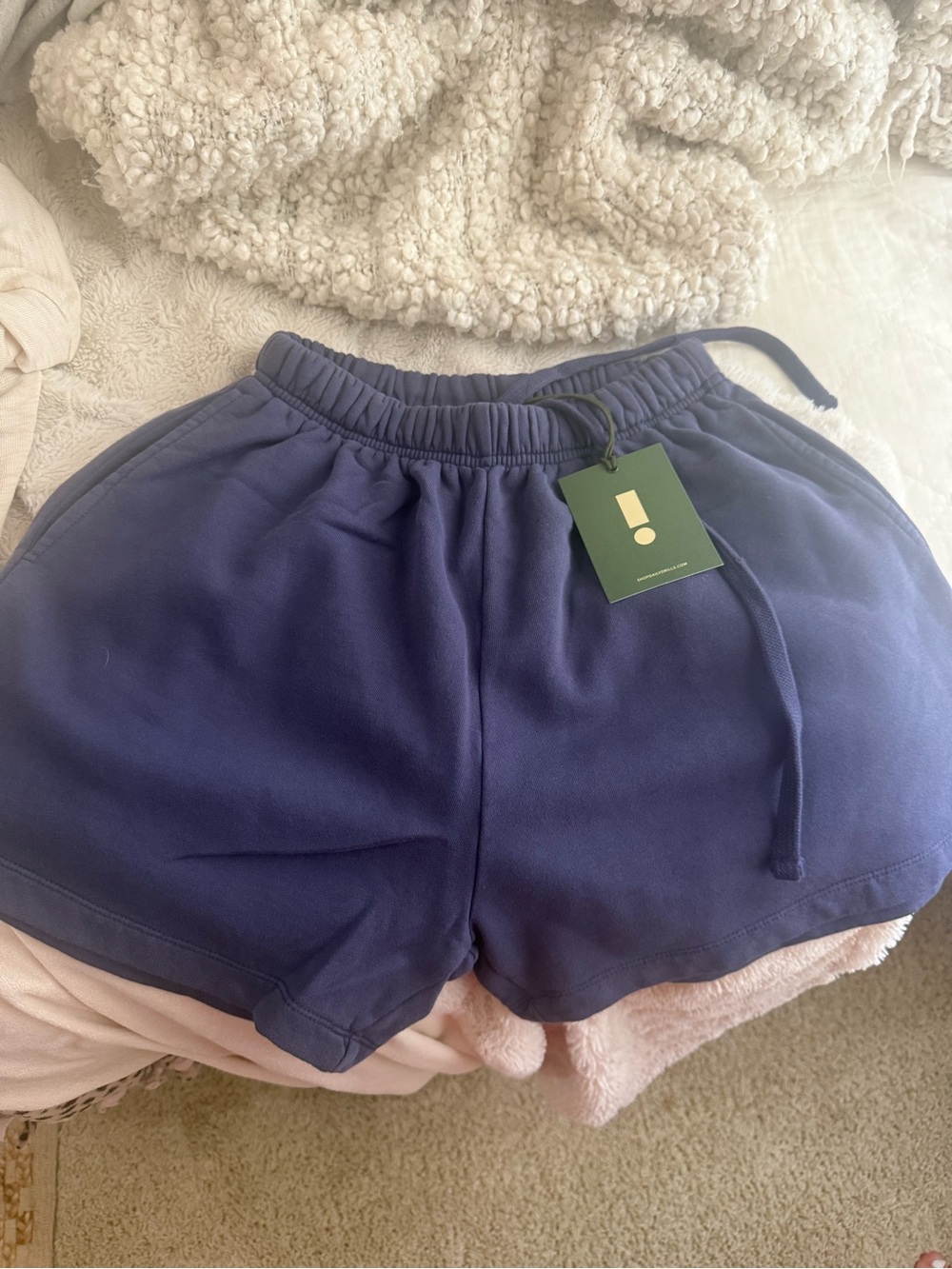 Women's Navy Lounge Short with Elastic Waist